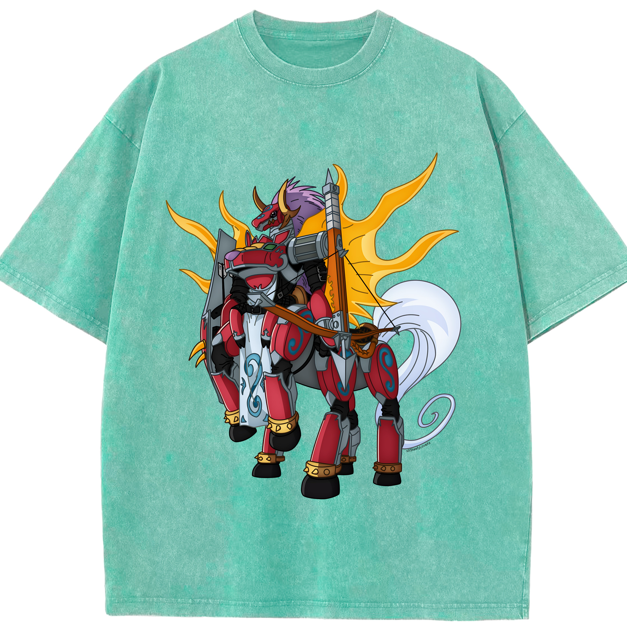 （画像用） Digimon デジタルモンスター/デジモン 綿100% ヴィンテージ風 半袖Tシャツ（フロントプリント）
